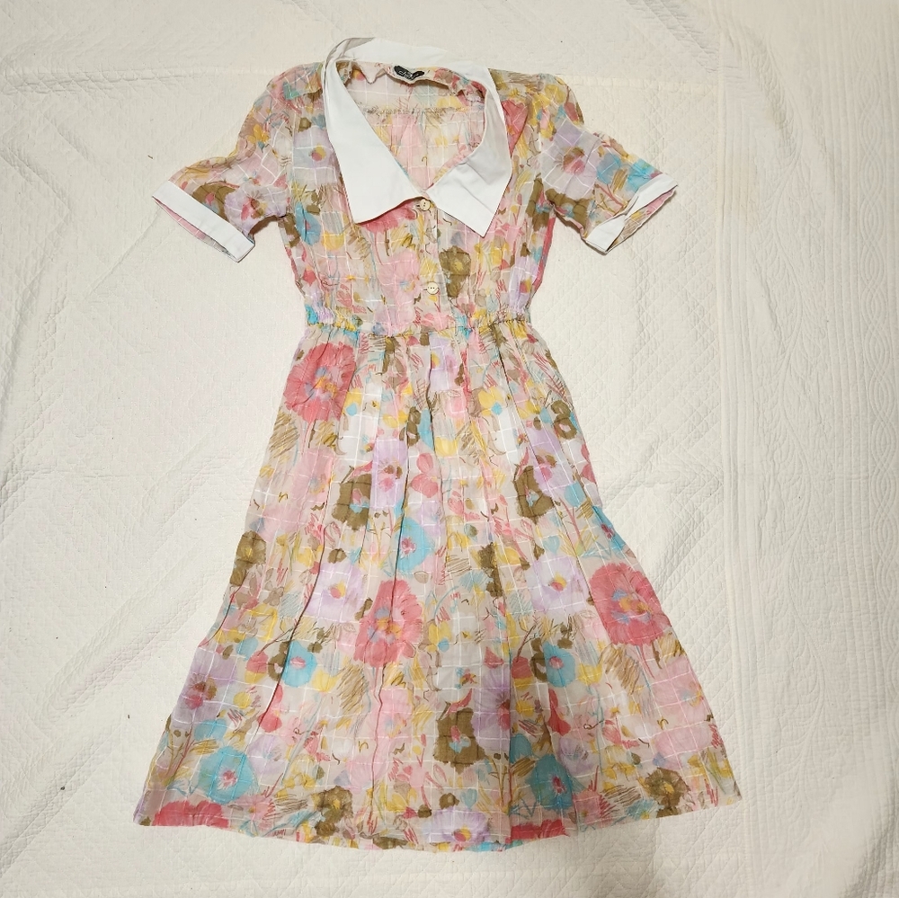 Pastel Floral Vintage Dress